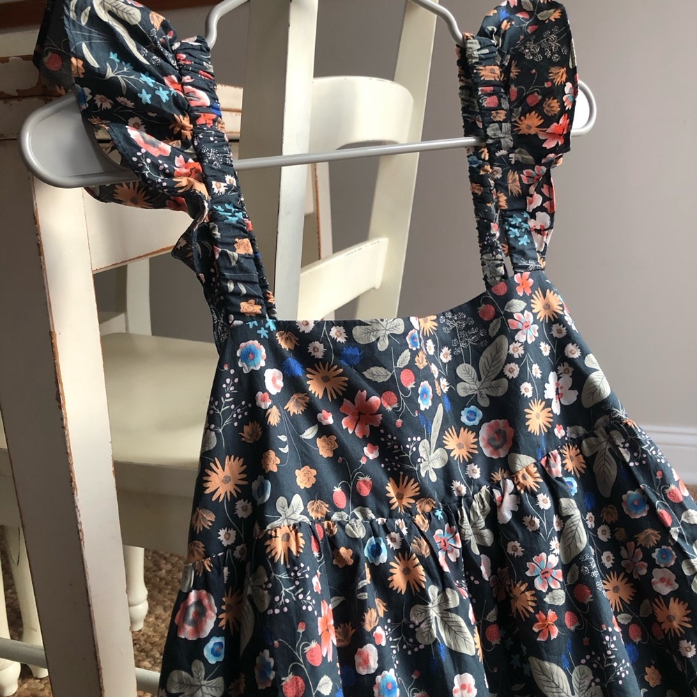 New: aureum Ruffle Strap Smock Back Dress. Lined. Pockets. Size Medium - Picture 3 of 15